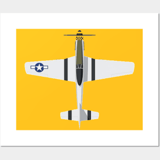 P51 Mustang 2D plane Posters and Art